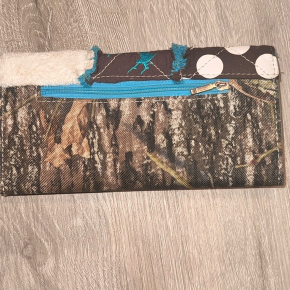 & Other Stories Patchwork Wallet - Brown, Blue, White - Picture 2 of 4